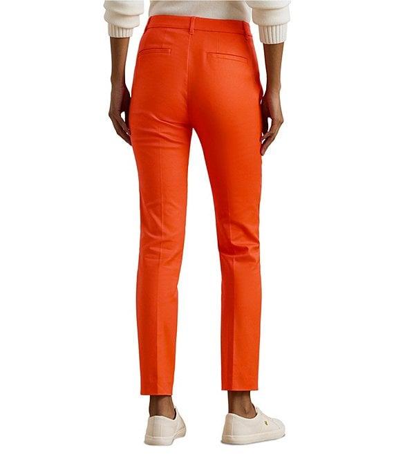 Lauren Ralph Lauren Double Faced Stretch Cotton Mid Rise Skinny Pants Product Image