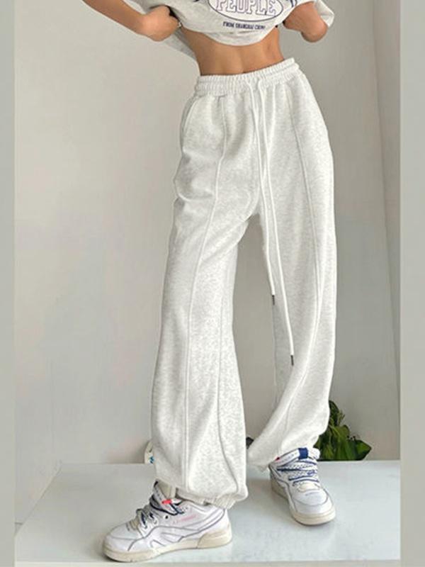 Street Solid Color Sweatpants Product Image