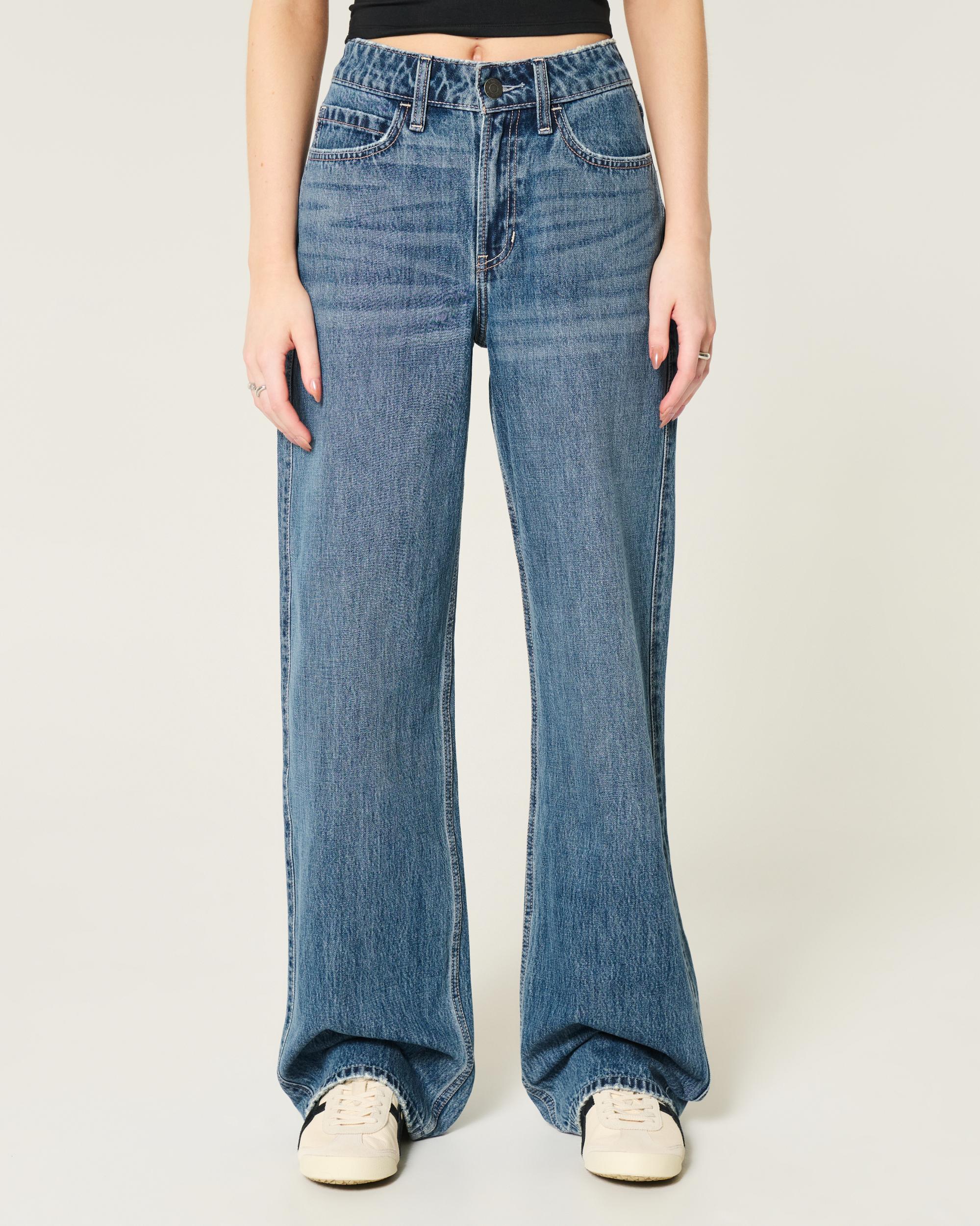 High-Rise Medium Wash Baggy Jeans Product Image