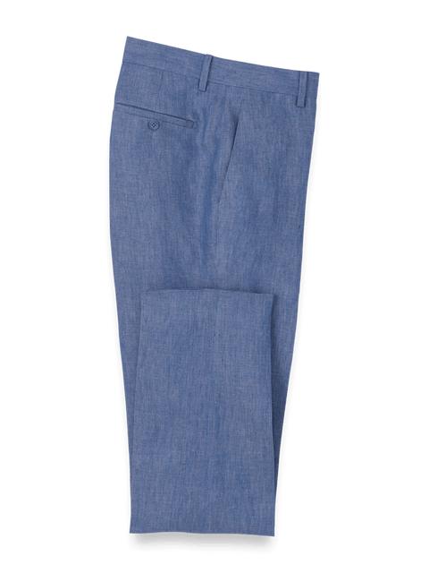 Linen Chambray Twill Pants - Blue Product Image