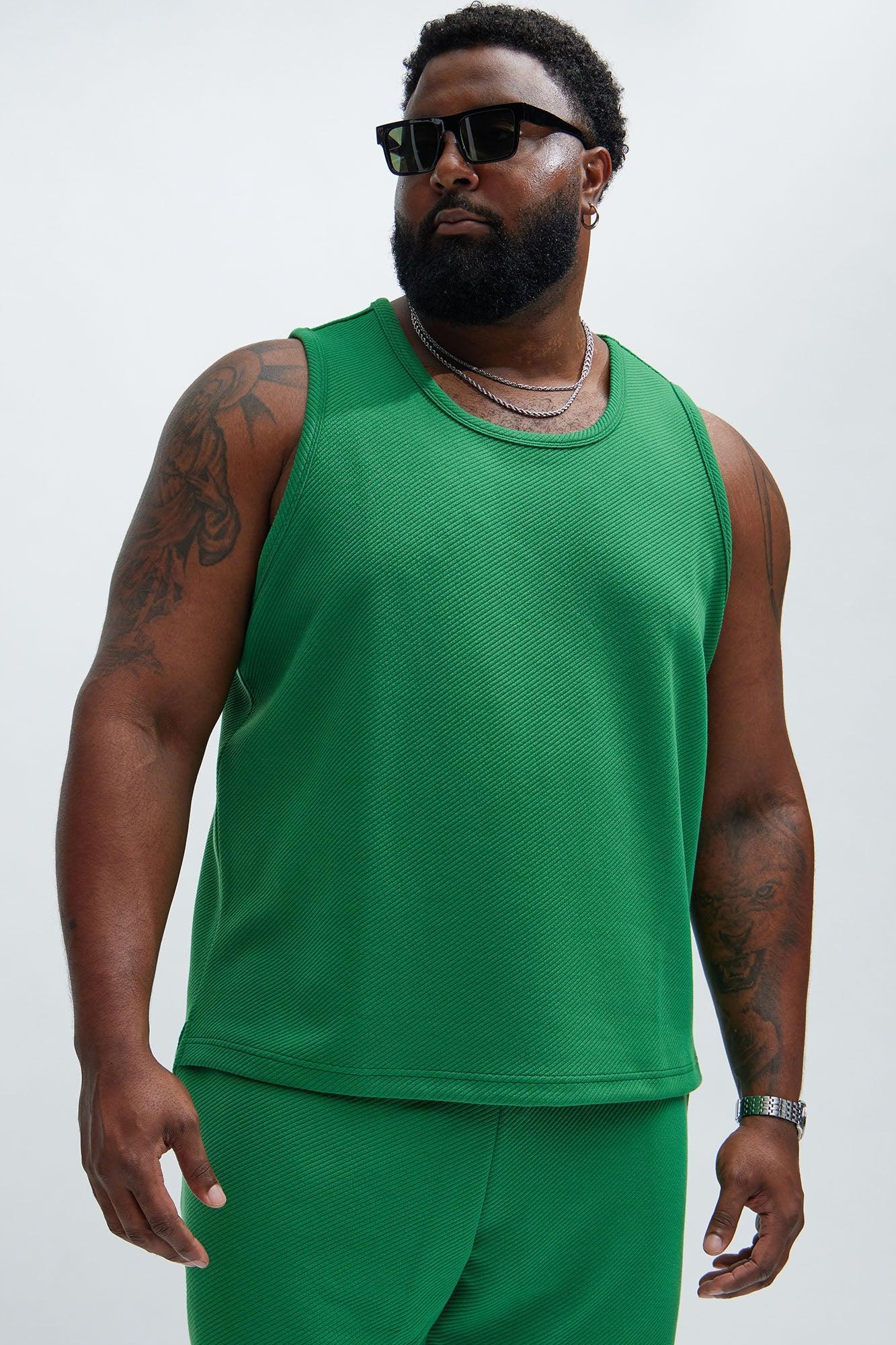 Kina Textured Tank - Green Product Image