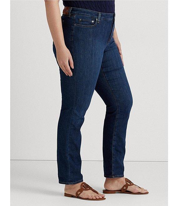 Lauren Ralph Lauren Plus Size Stretch Denim Premier Straight Leg Jeans Product Image