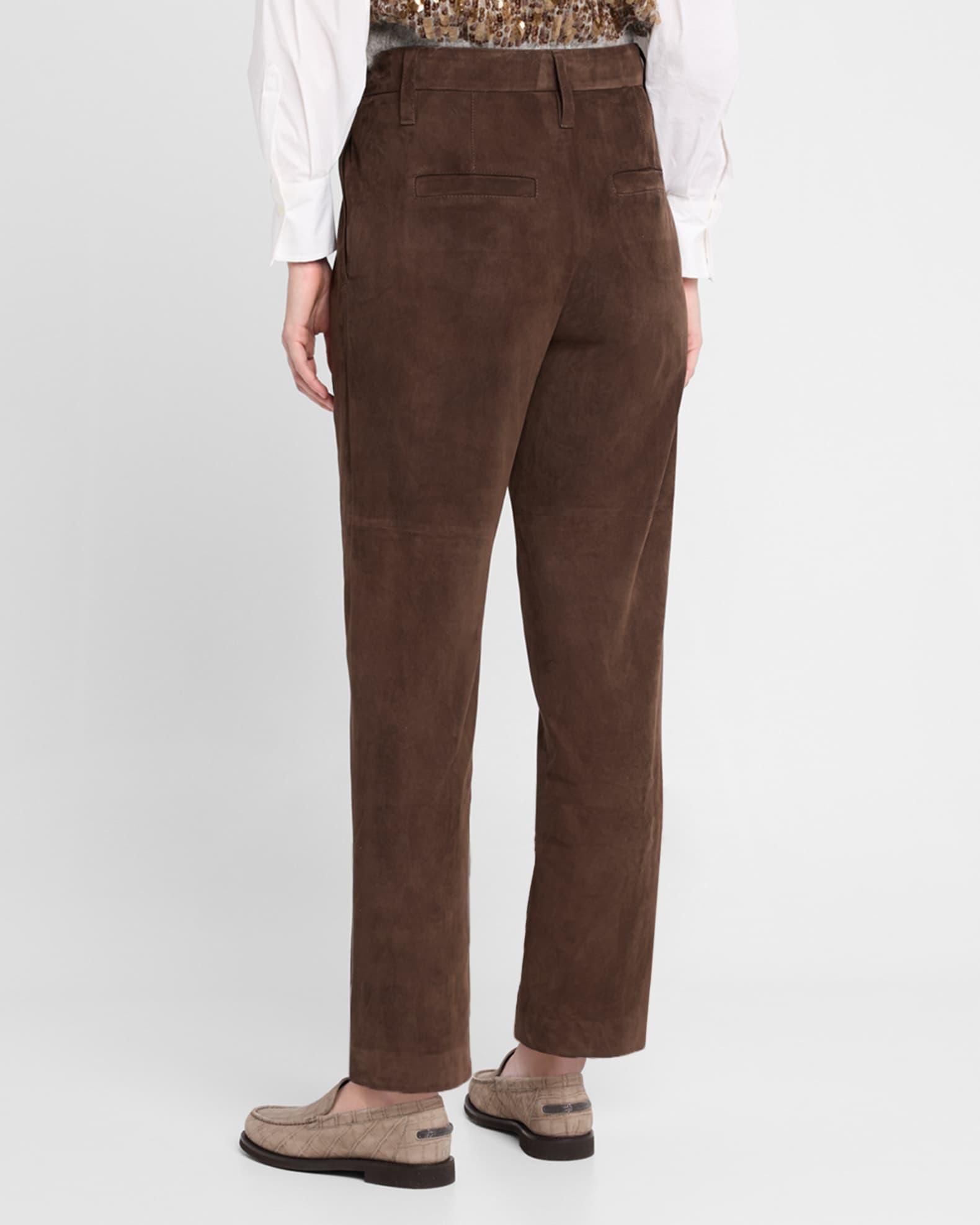 Cropped Suede Trousers Product Image