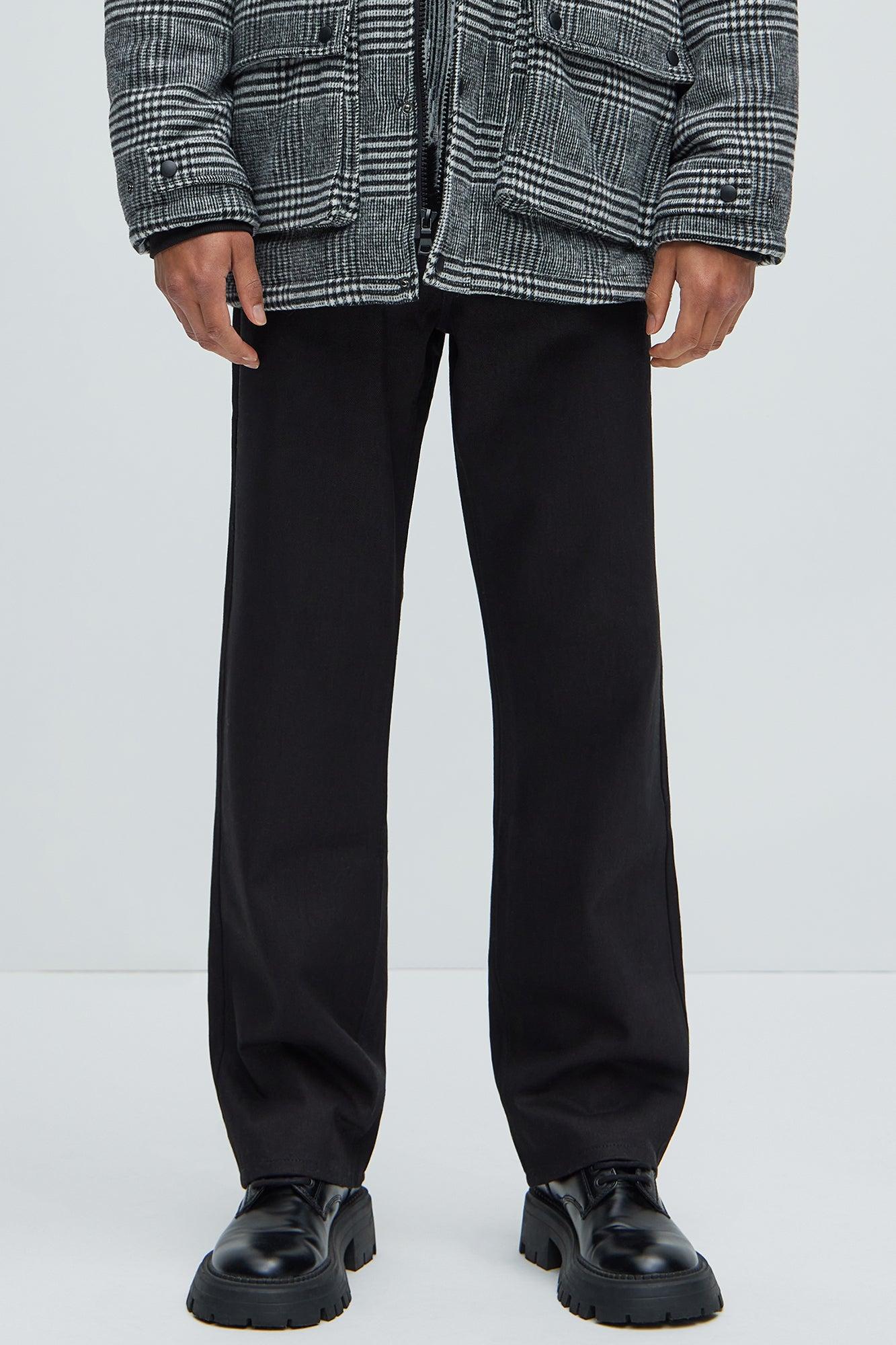 Collin Raw Denim Straight Jeans - Black Product Image