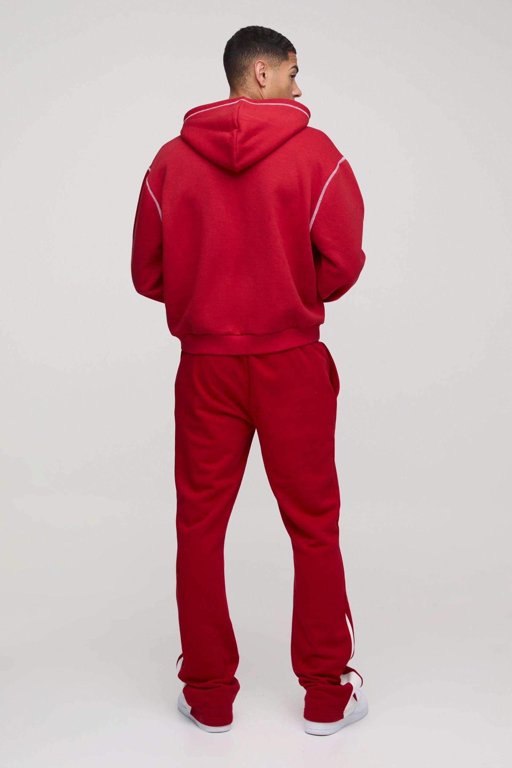 Oversized Boxy Moto Zip Through Hoodie | boohooMAN USA Product Image