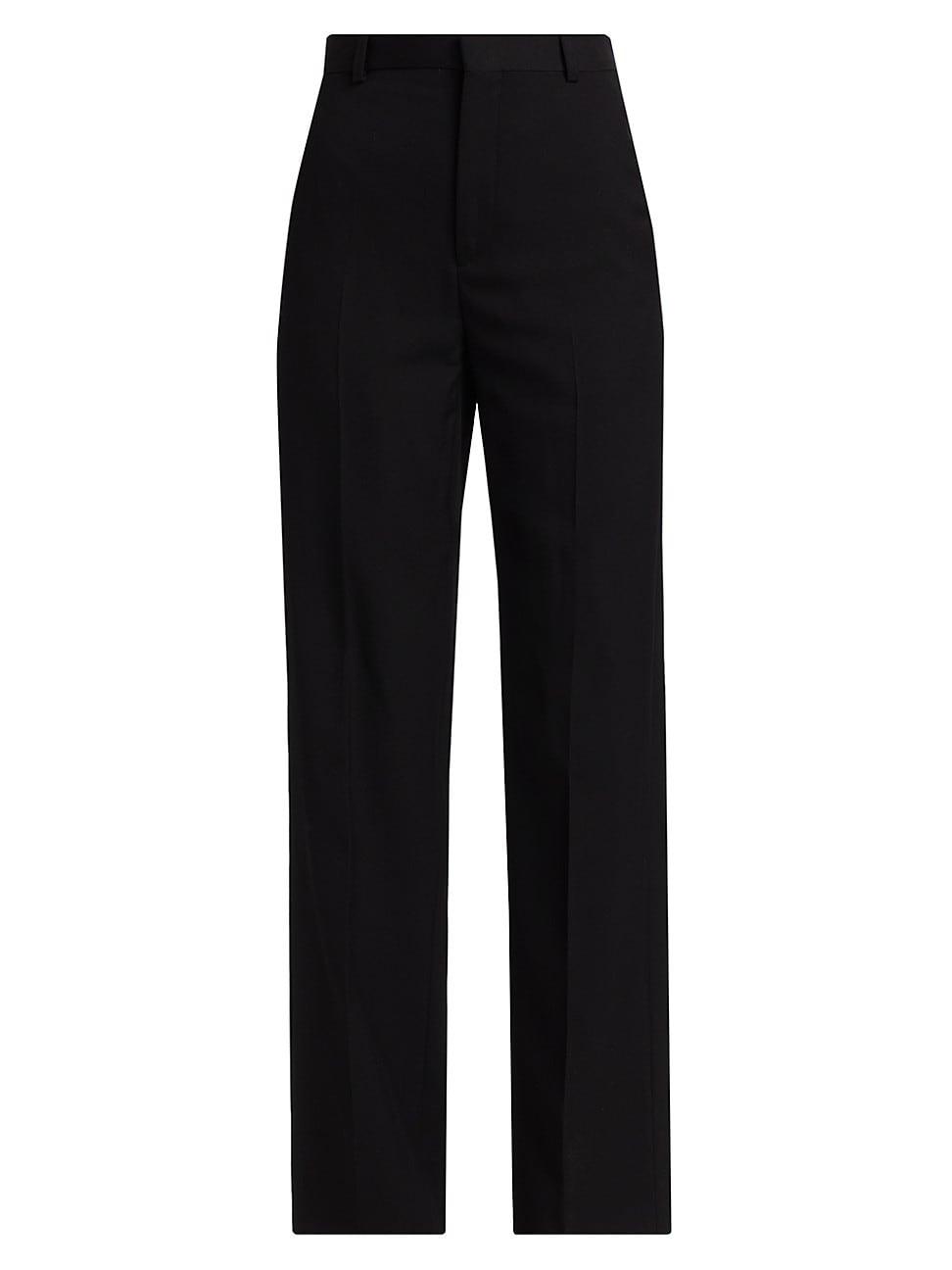 Womens Wool Straight-Leg Trousers Product Image