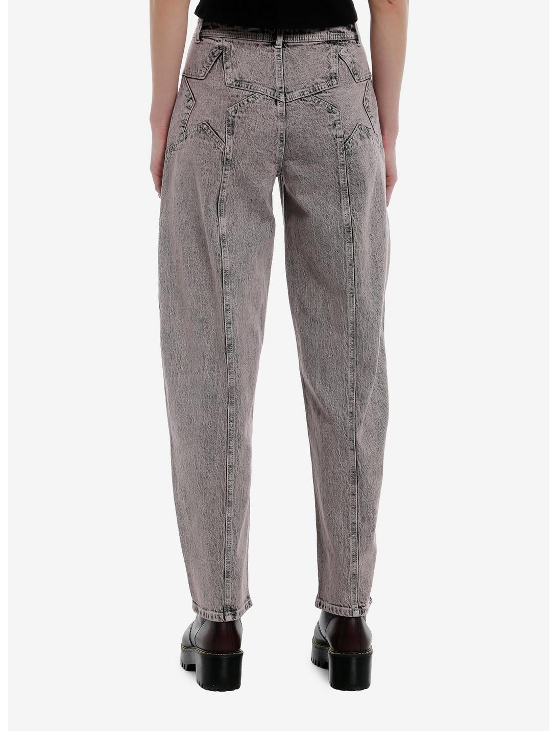 Purple Wash Star Pocket Barrel Denim Pants Product Image