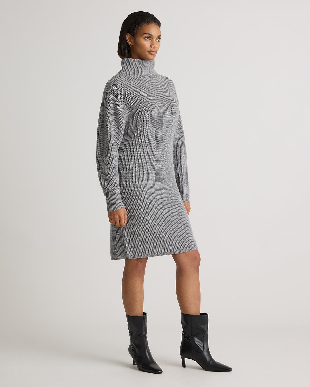 Quince | Women's Australian Merino Wool Relaxed Turtleneck Sweater Dress Product Image