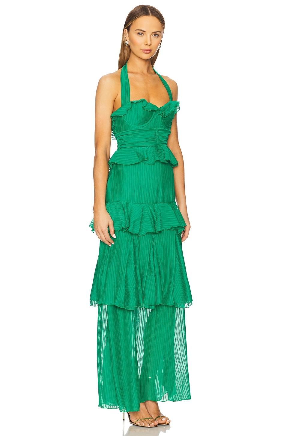 Cari Halter Maxi Dress Line & Dot Product Image