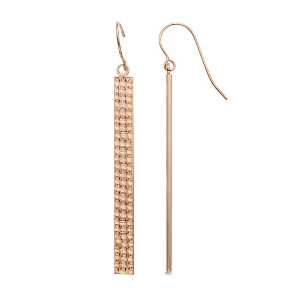 Au Naturale 14k Gold Drop Bar Earrings, Women's, Pink Product Image