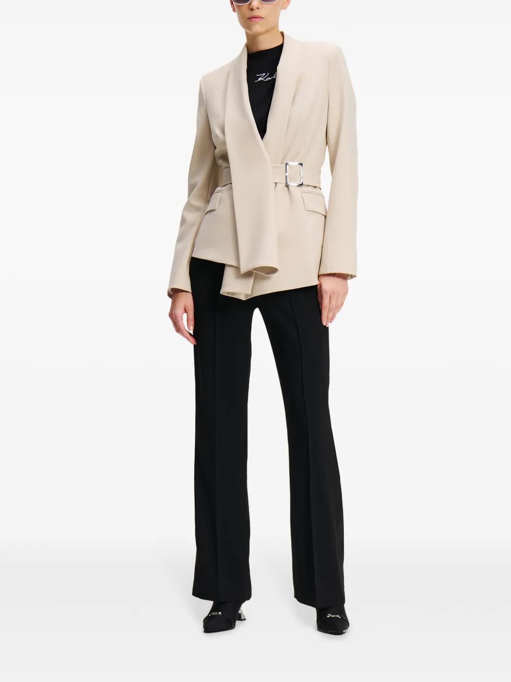 belted draped blazer Product Image