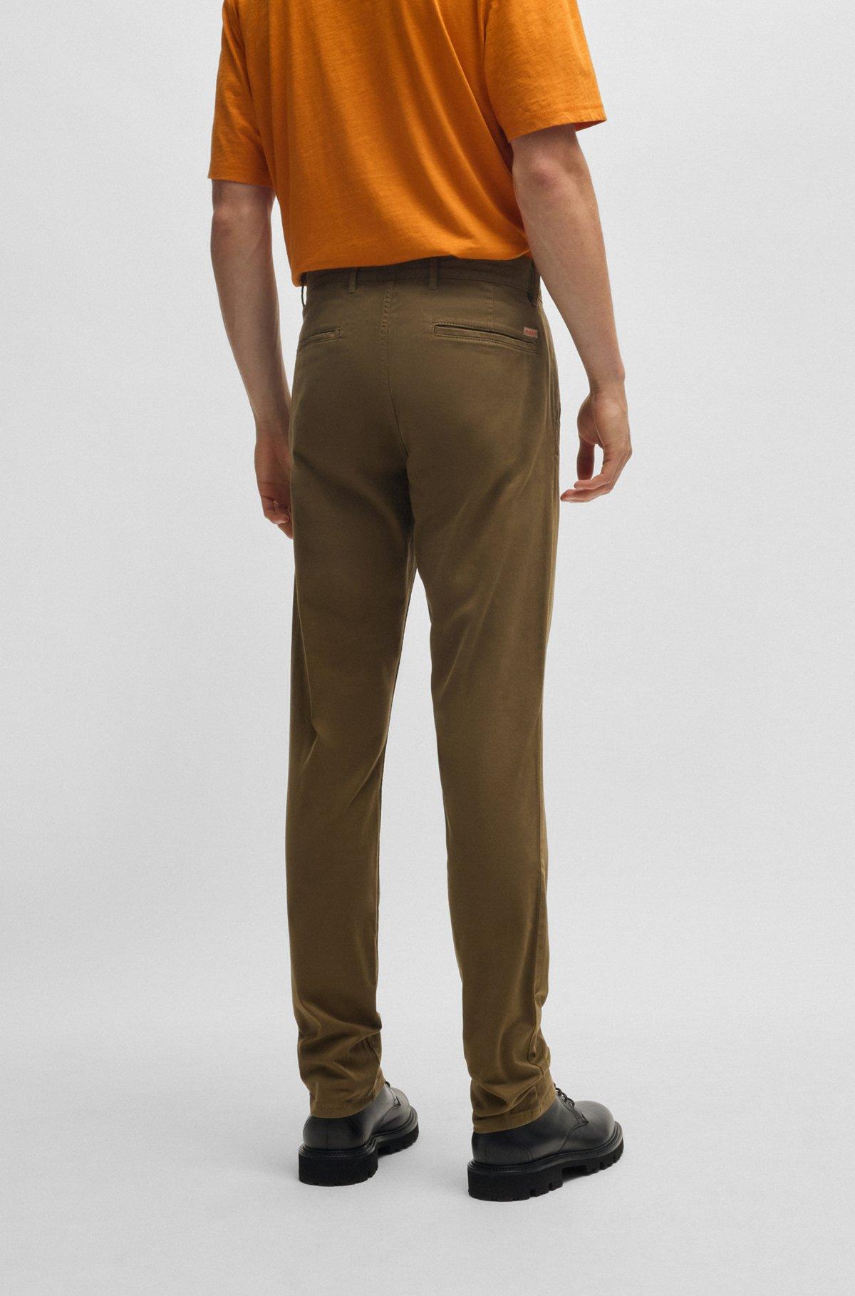 BOSS - Slim-fit chinos in stretch cotton - Light Green Product Image
