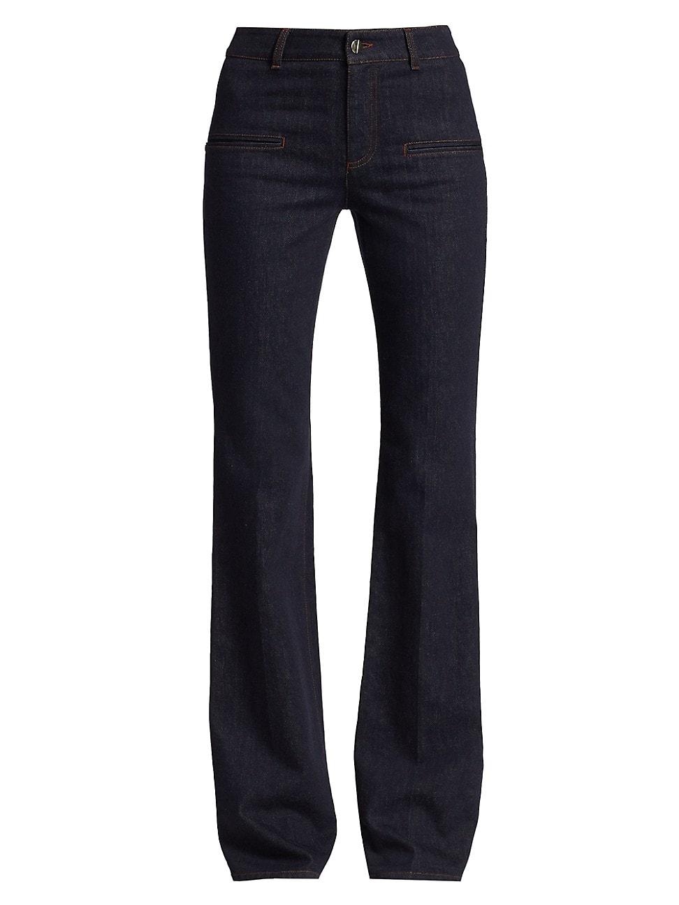 Womens Serge Flared Denim Pants Product Image