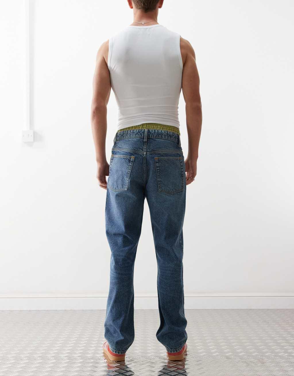 COLLUSION X005 straight leg jeans in midwash Product Image