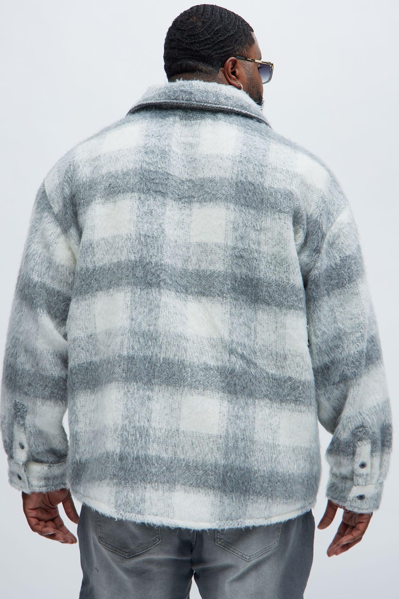Move Up Plaid Shacket - Grey/Grey Male Product Image