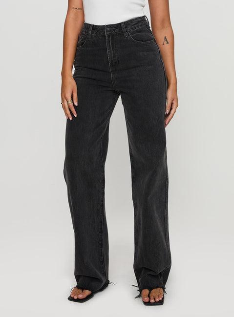 Karlina High Rise Straight Leg Jean Charcoal Product Image