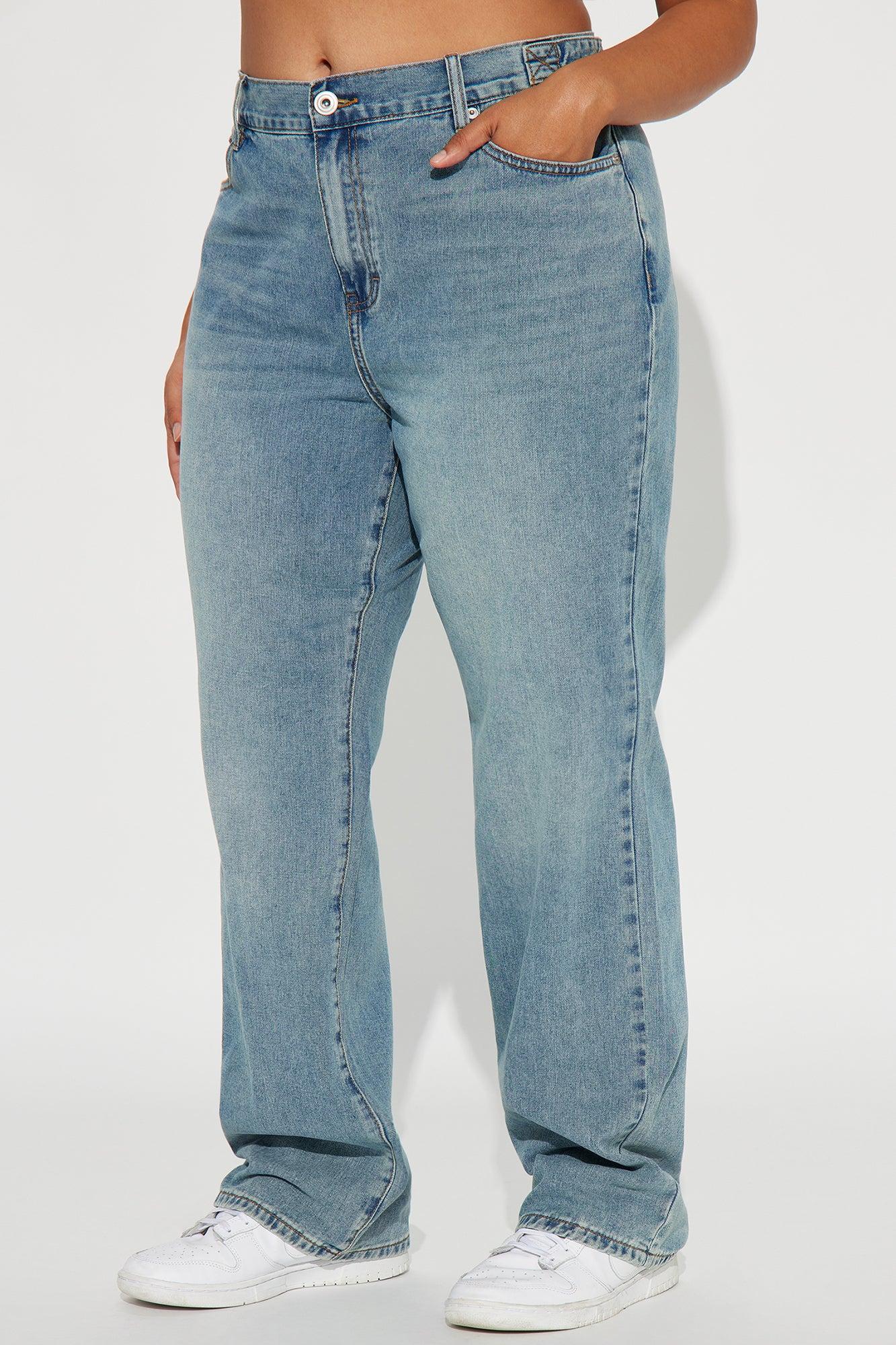 Dani Drop Waist Straight Leg Jeans - Medium Wash Product Image