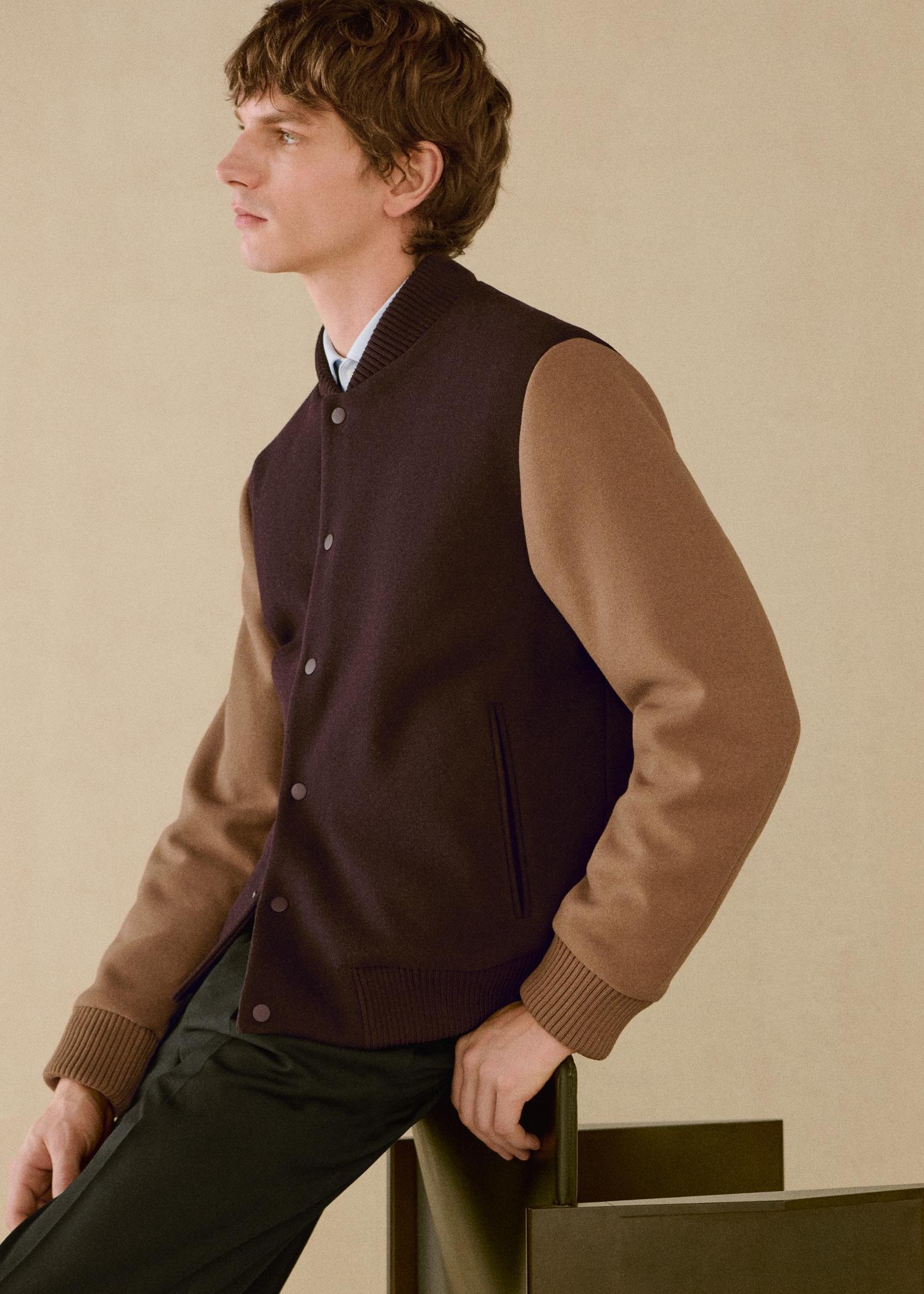 Two-tone bomber jacket - Men | MANGO USA Product Image