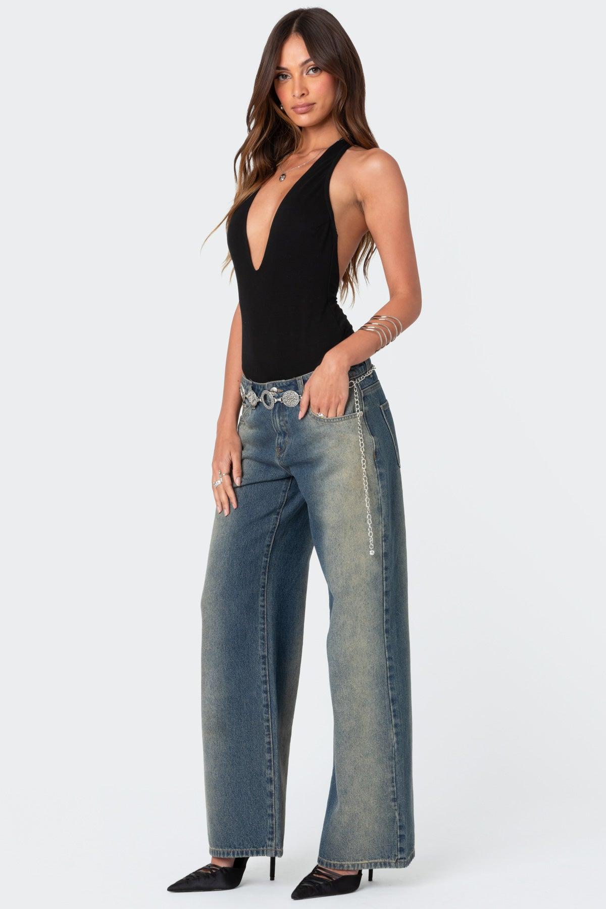 Deep V Backless Bodysuit Product Image