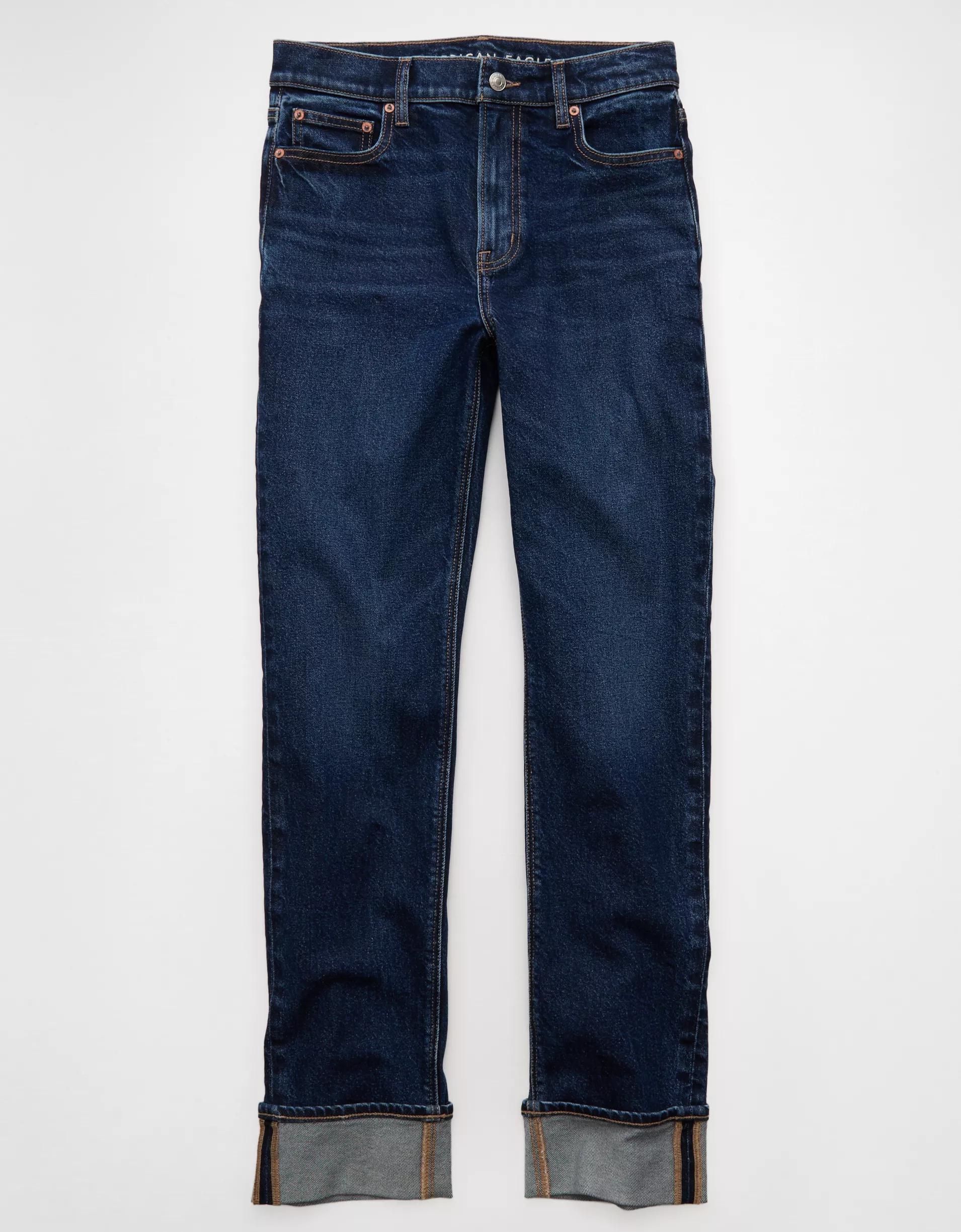 AE Stretch Super High-Waisted Straight Jean Product Image