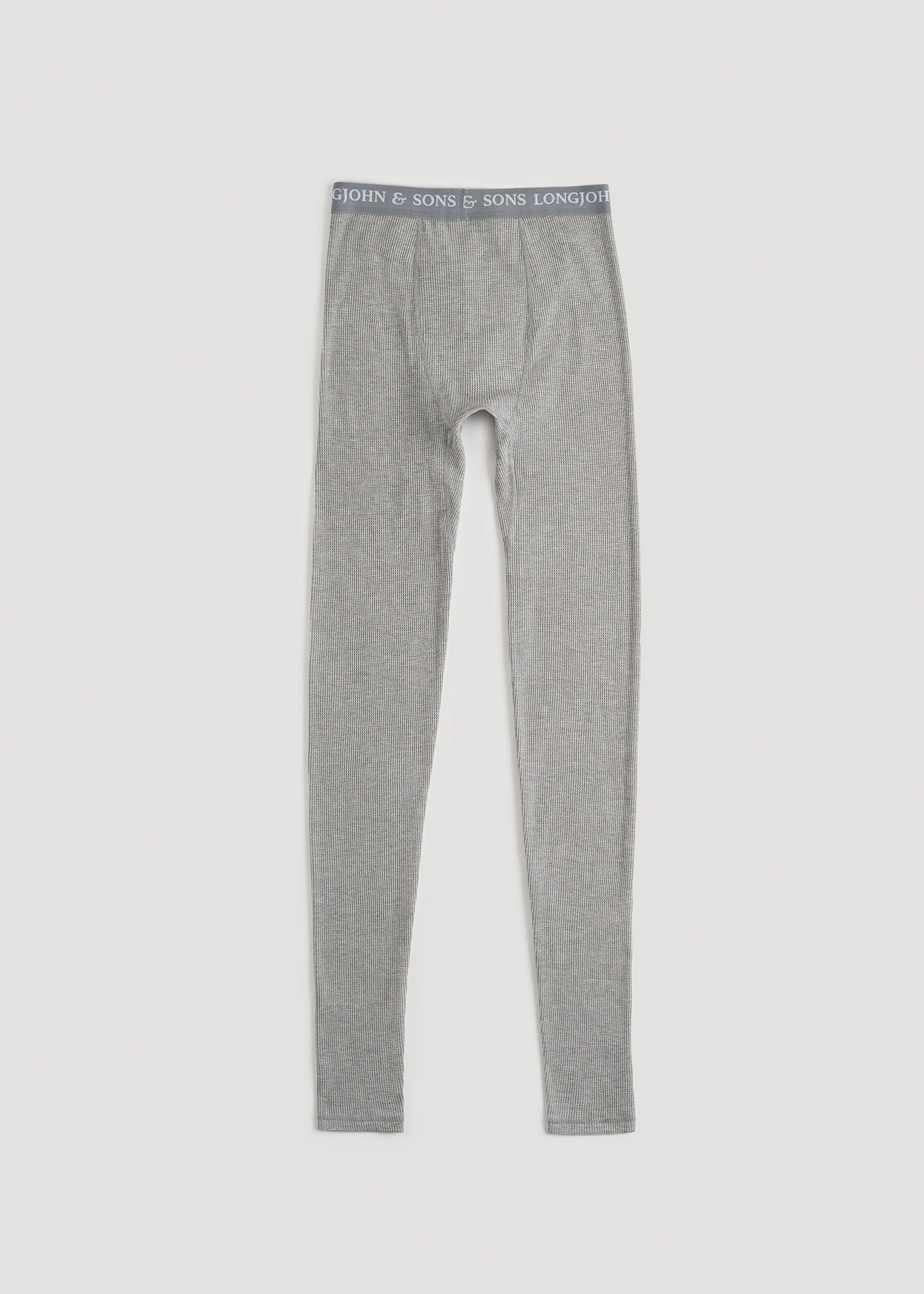 LJ&S Long Thermal Underwear for Tall Men in Grey Mix - Bottoms for Tall Men Male Product Image