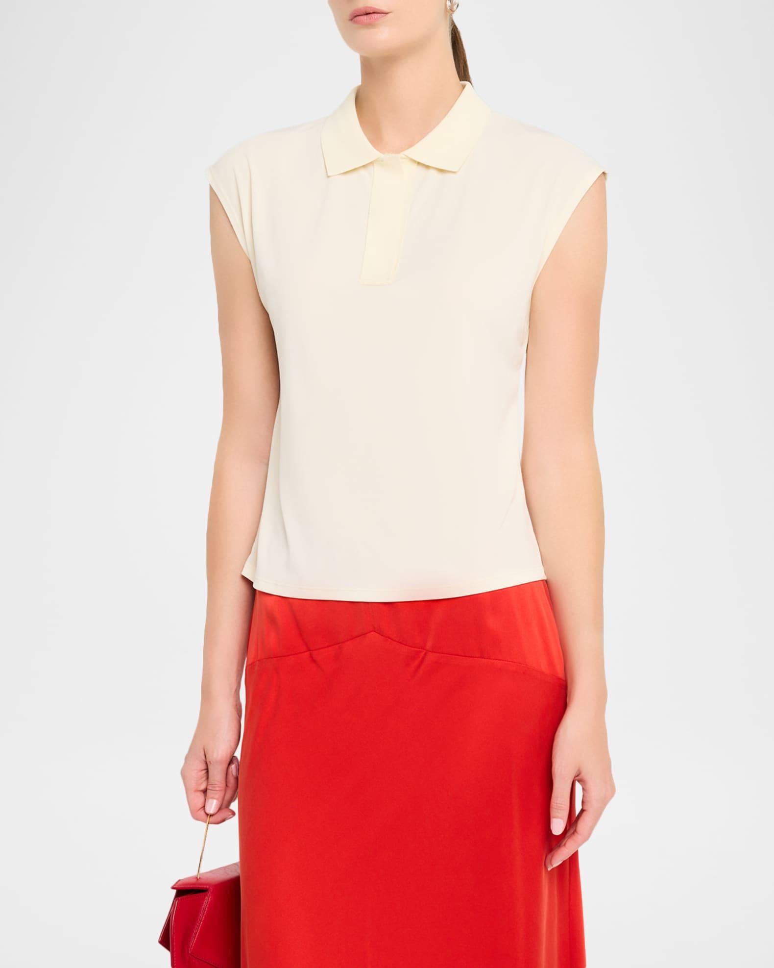 Cap-Sleeve Polo Top Product Image