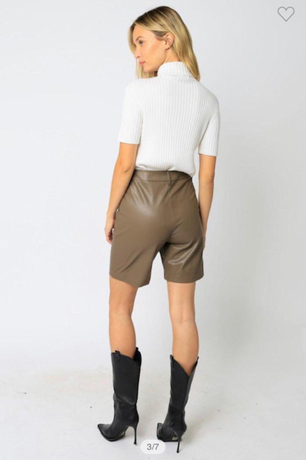 Faux Leather Shorts Product Image