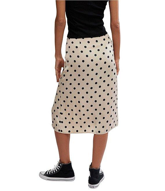 Free People Analise Polka Dot Print High Rise Button Front Midi Skirt Product Image
