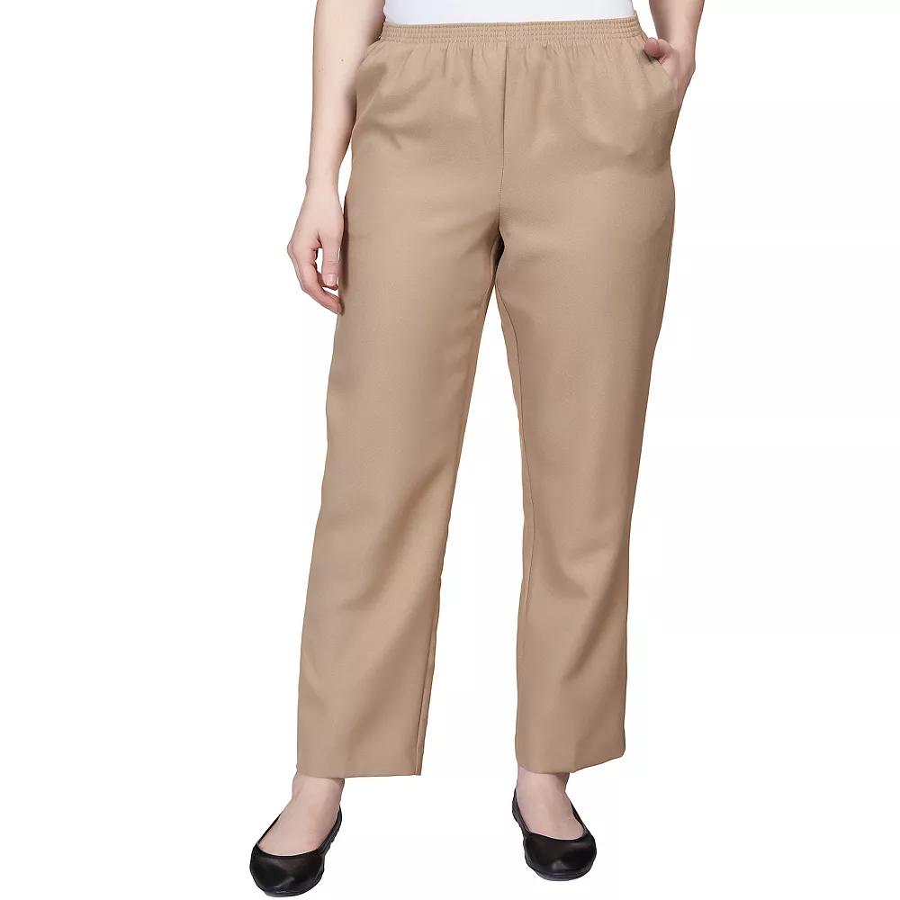 Petite Alfred Dunner Classic Pull-On Straight-Leg Pants, Women's,  Product Image