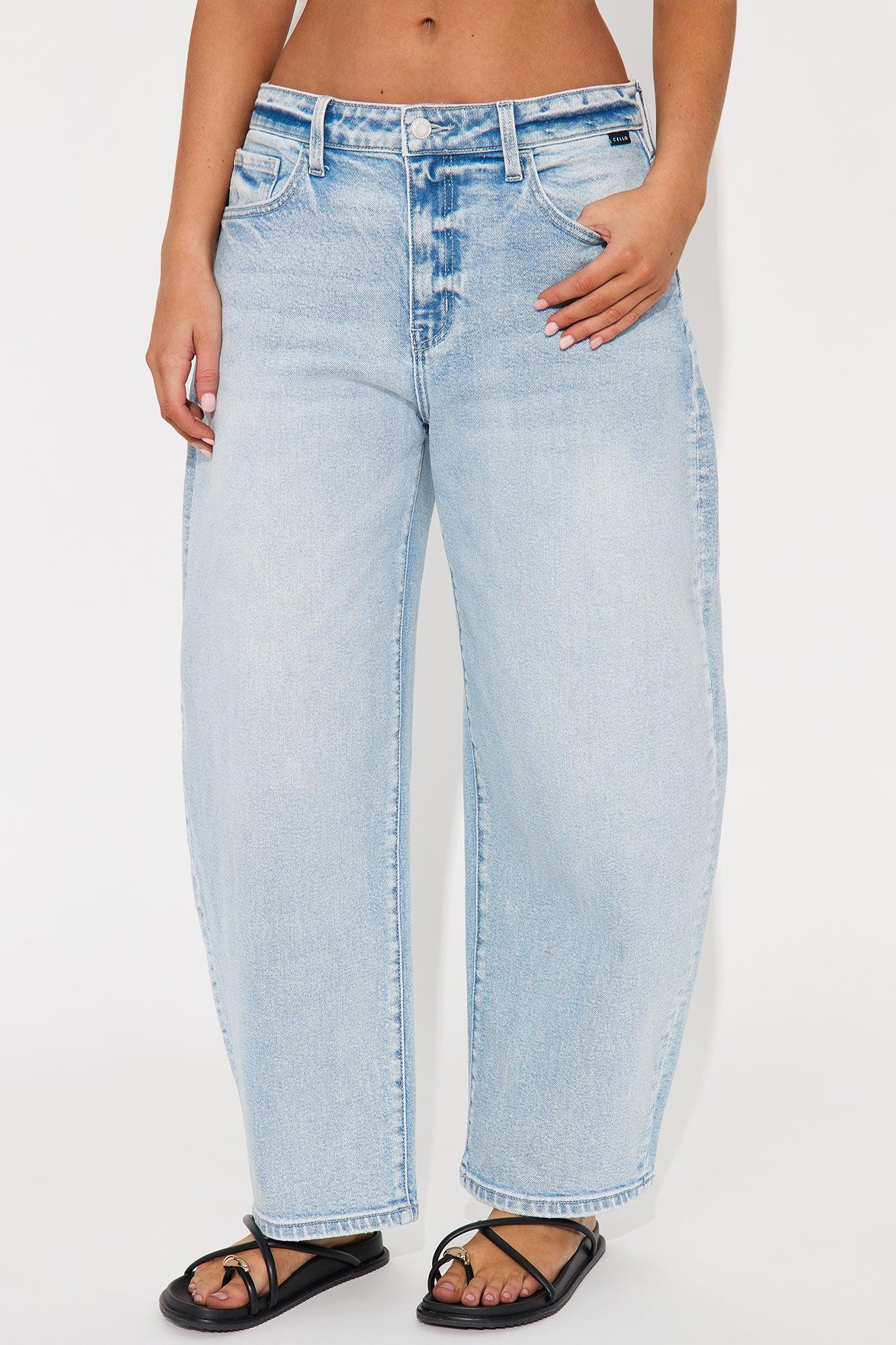 Baja Barrel Leg Jeans - Light Wash Product Image