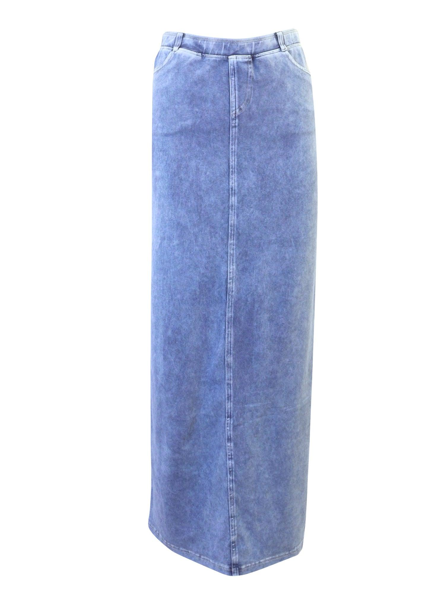 Hard Tail Long Denim Back Inset Skirt WJ-127 Product Image