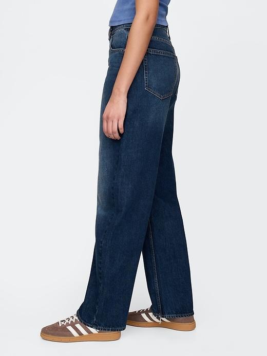 High Rise Cuffed Barrel Jeans Product Image