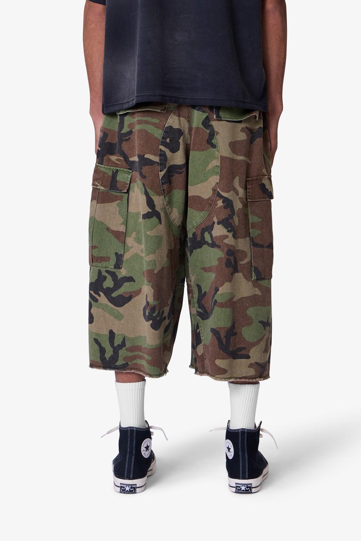 Extra Long Cargo Shorts - Camo Product Image