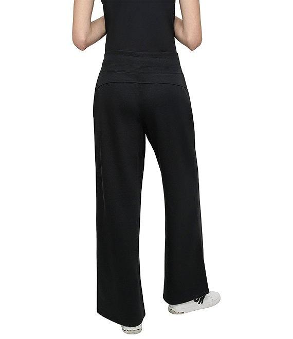 DKNY by Donna Karan Metallic Bubble Logo Wide Leg Pull-On Pants Product Image