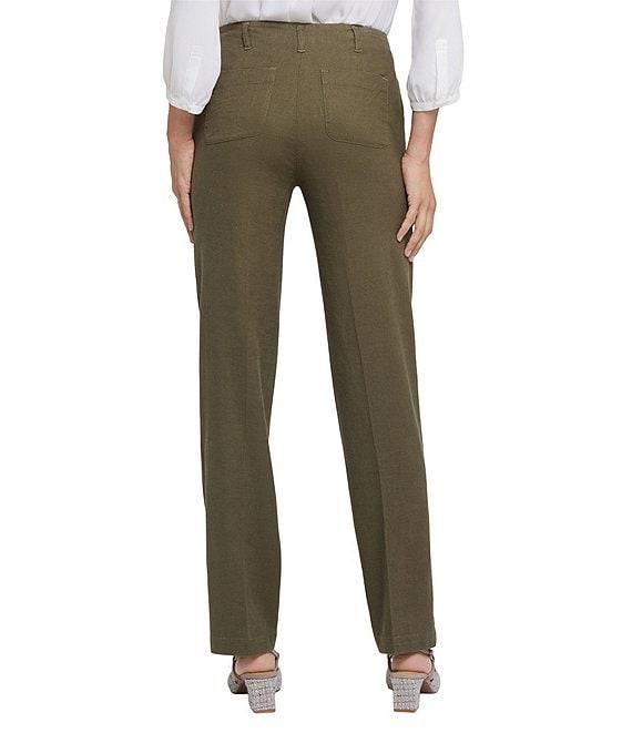 NYDJ Marilyn Stretch Linen Blend Straight Leg Pants Product Image