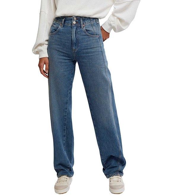 Free People We The Free Aster Straight Leg Denim High Rise Jeans Product Image
