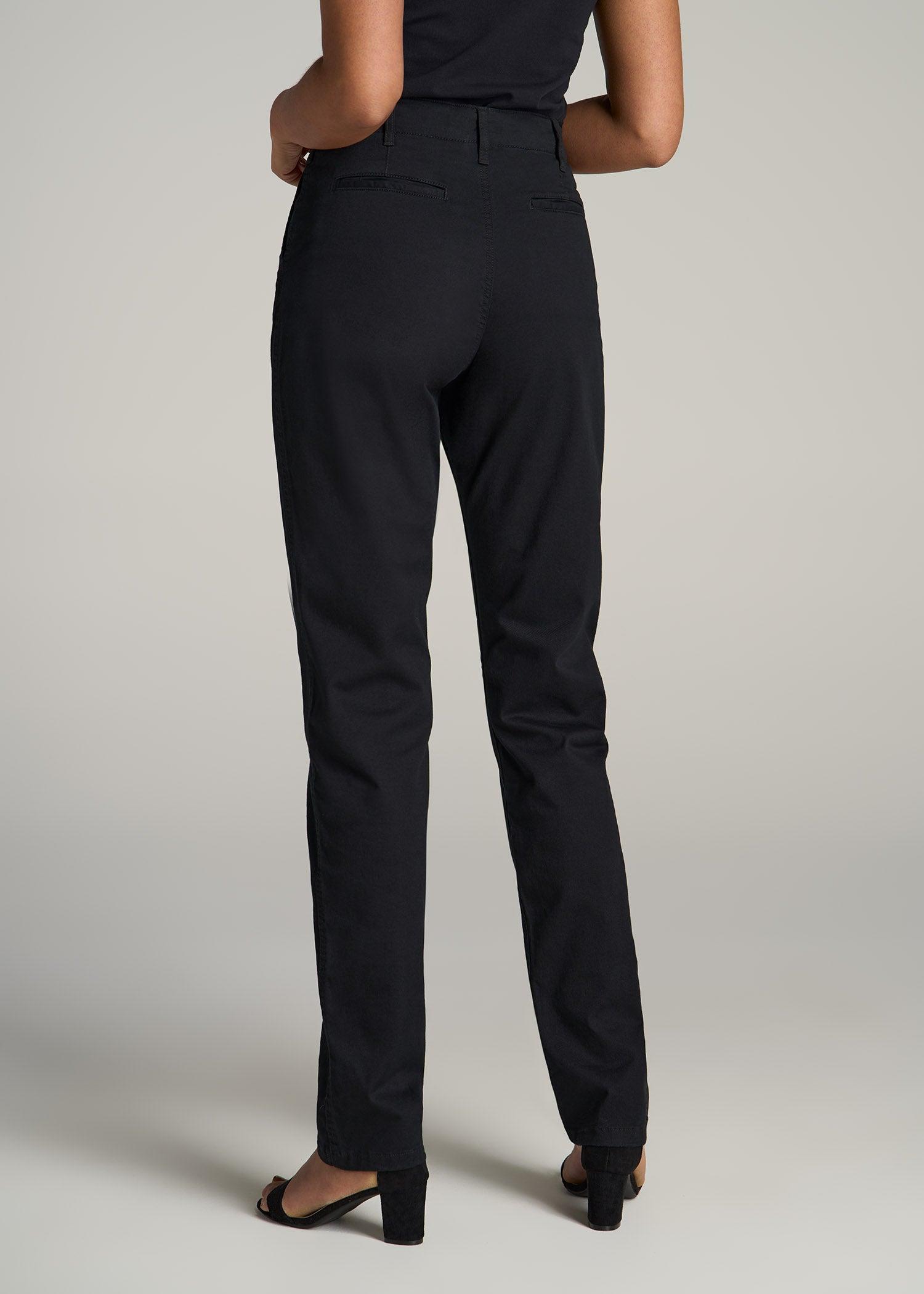 High Rise Tapered Chino Pants for Tall Women in Washed Black Female Product Image