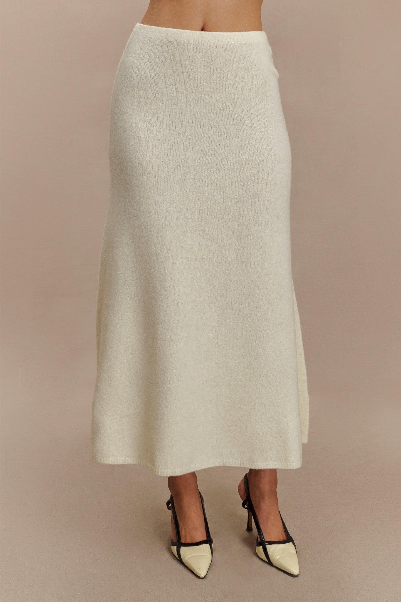 Vivica Knit Maxi Skirt - Ivory Marle Product Image