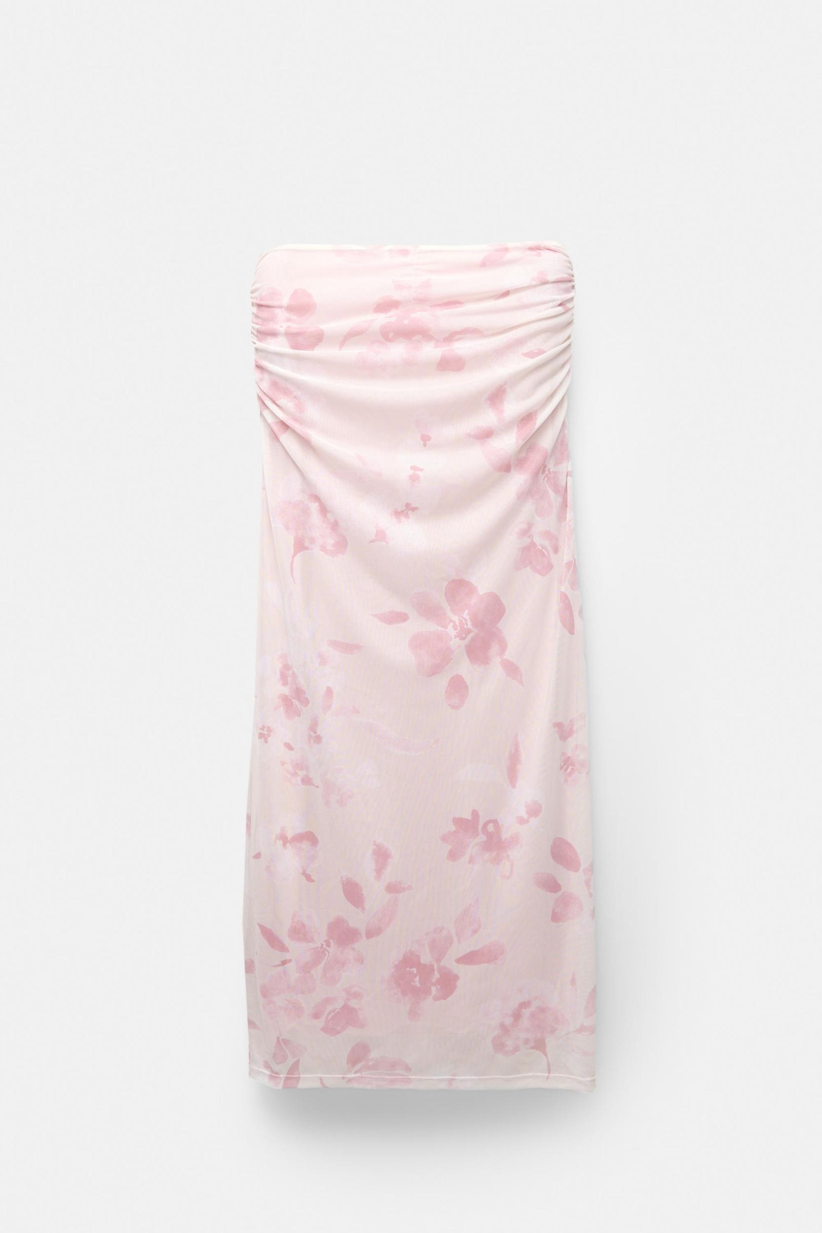 Floral midi skirt with gathering Product Image