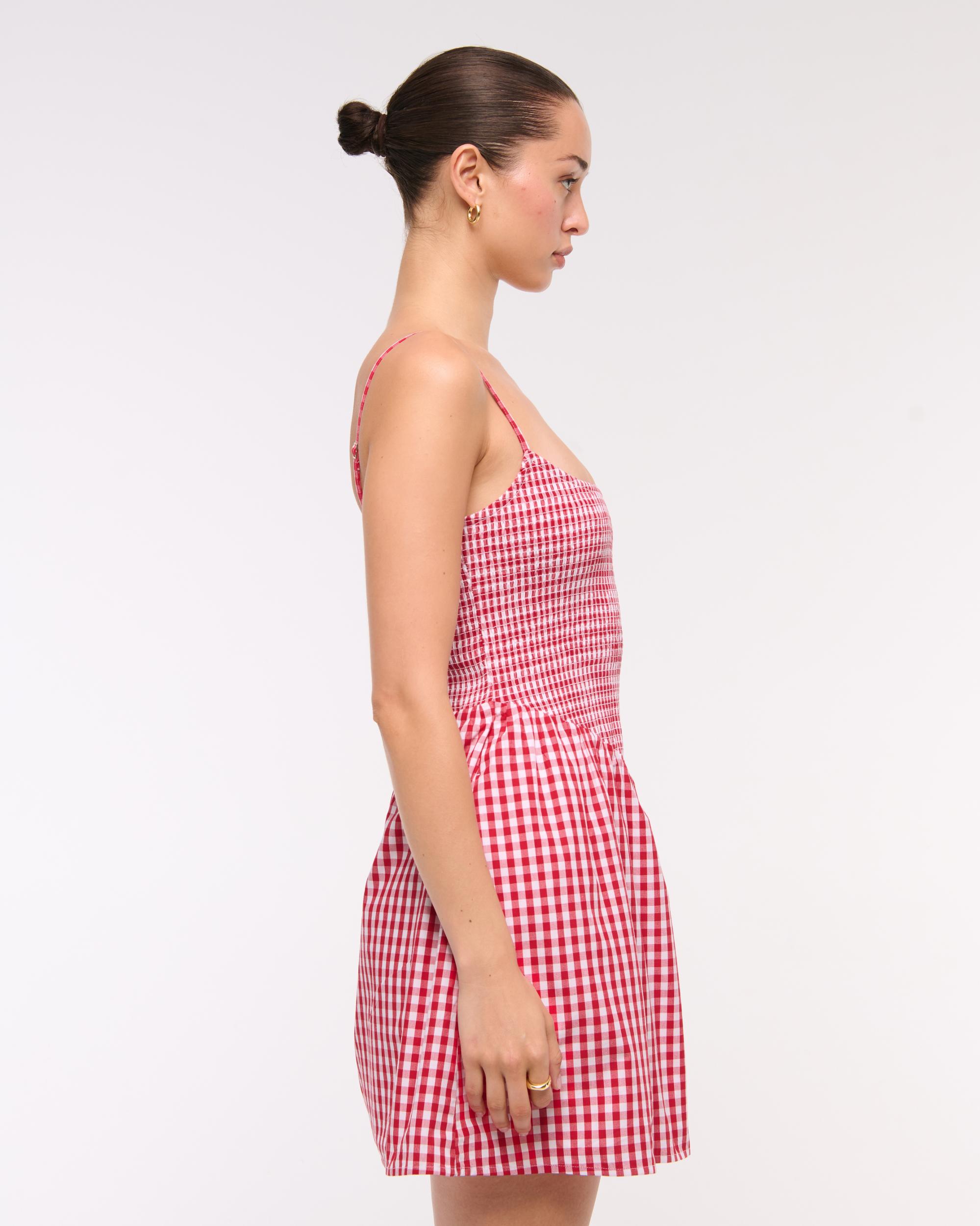 Dipped-Waist Smocked Mini Dress Product Image