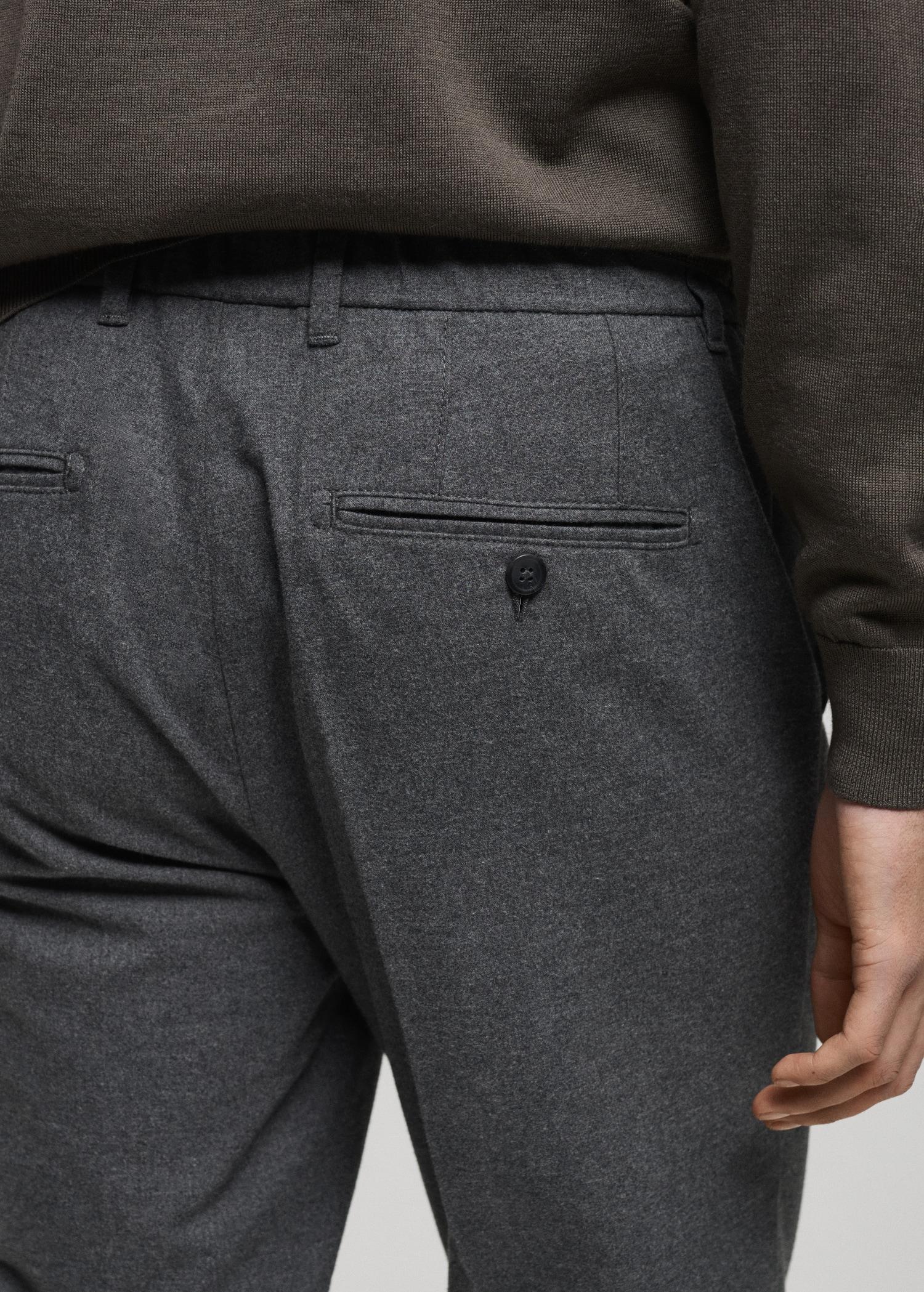 Regular-fit flannel pants - Men | MANGO USA Product Image