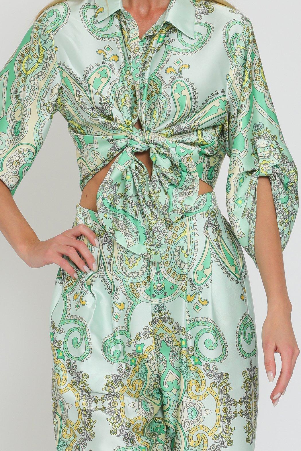 Paisley Palazzo Pant with Elastic Waistband Product Image