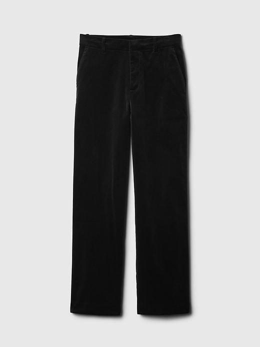 High Rise Velvet Straight Pants Product Image