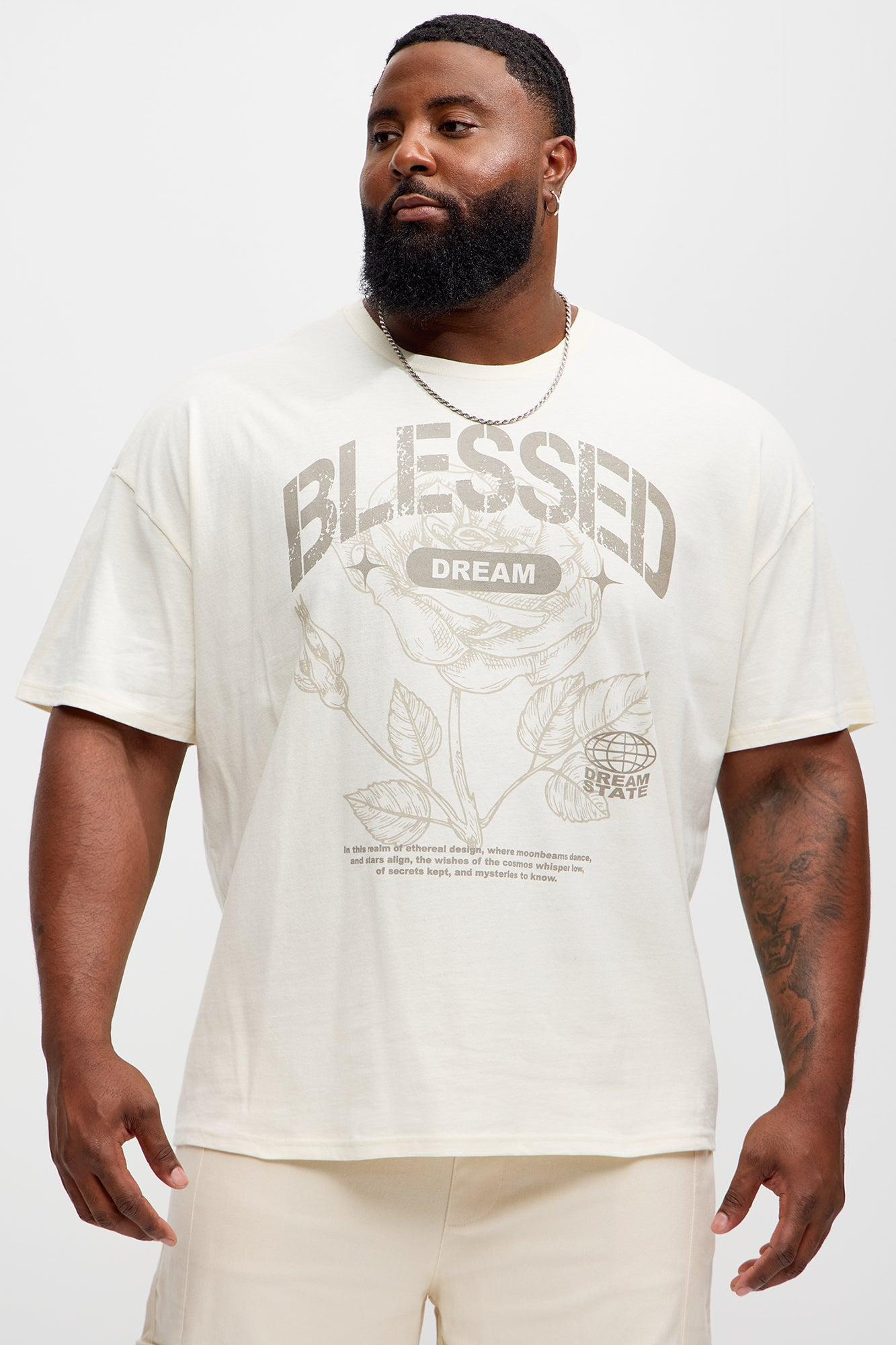Bless Dreams Oversized Short Sleeve Tee - White Product Image