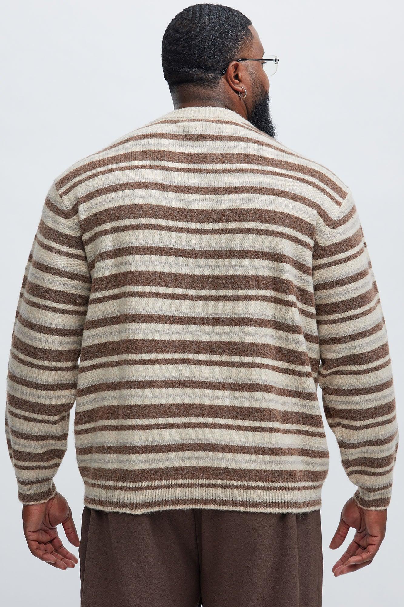 Lookin For Attention Striped Sweater - Brown/combo Male Product Image