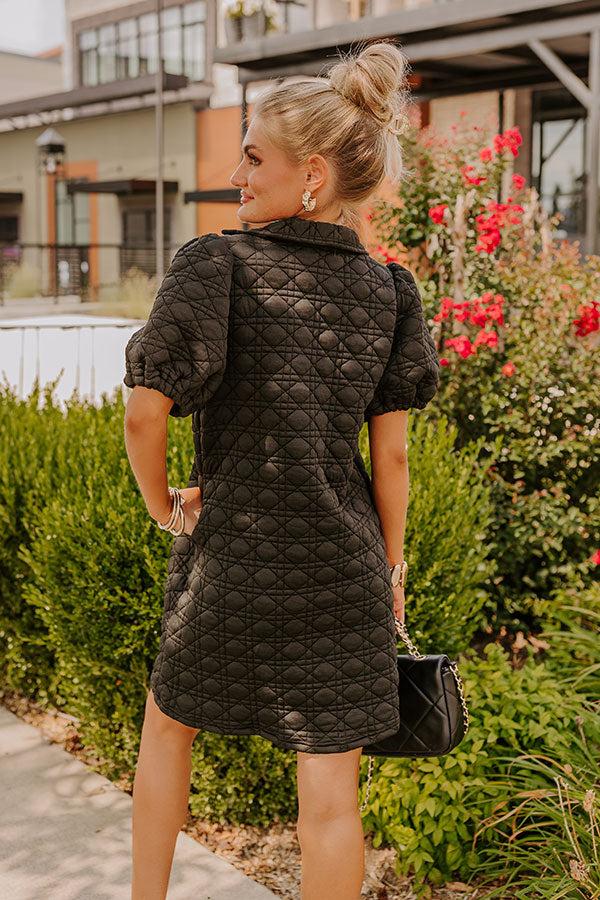 Chic Lifestyle Quilted Mini Dress in Black Product Image