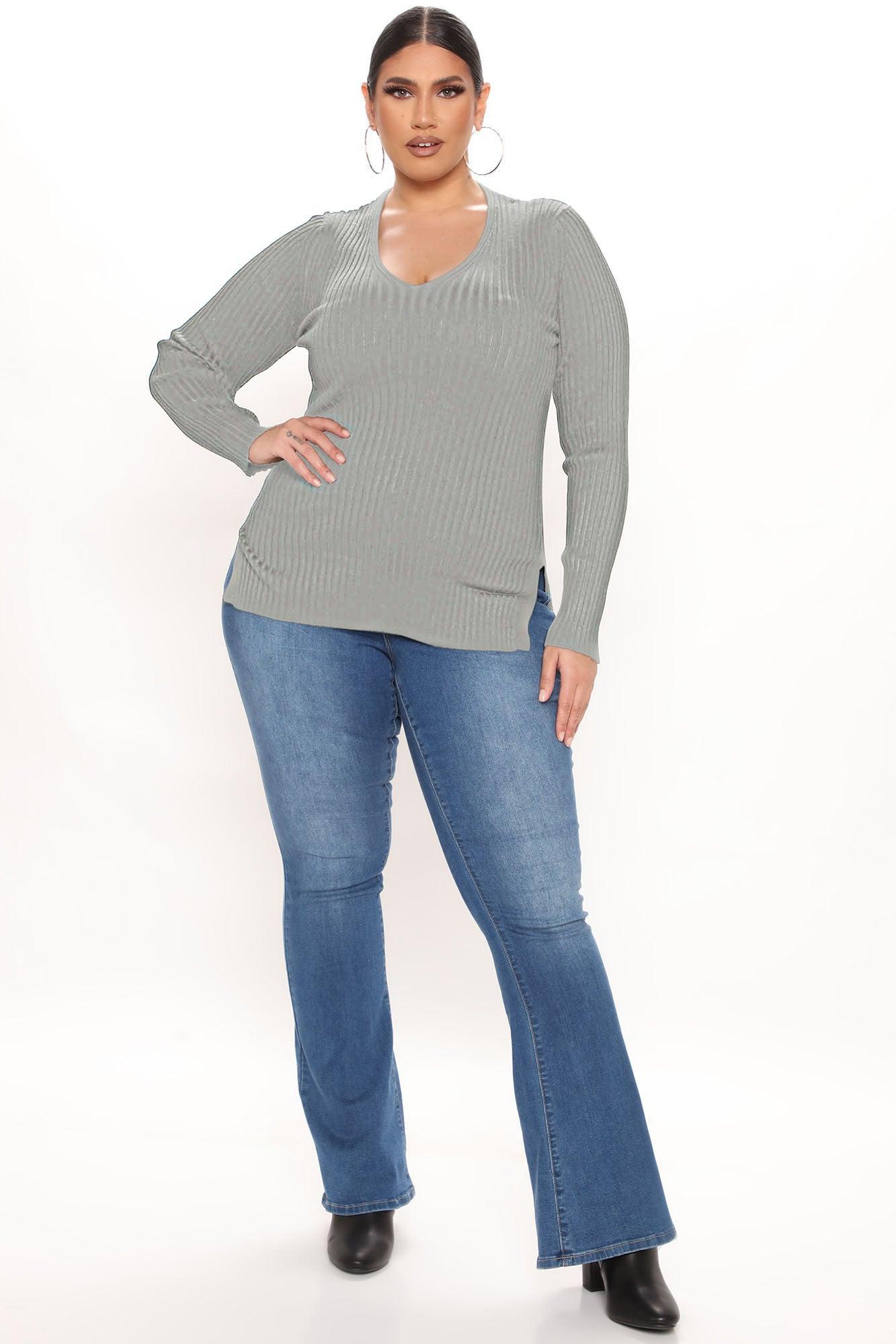 Giving Me The Feels Sweater - Heather Grey Product Image