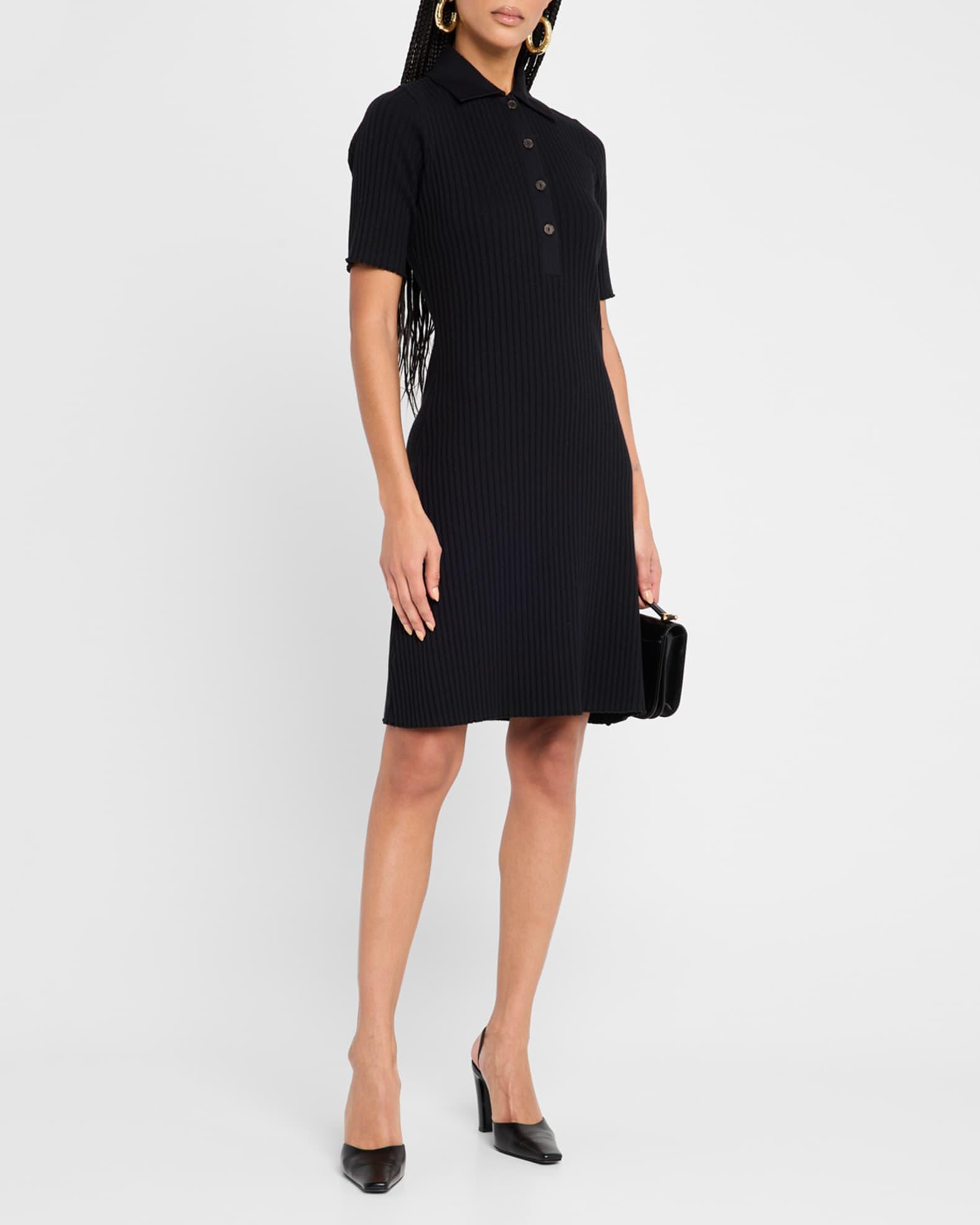 Elbow-Sleeve Polo Mini Dress Product Image