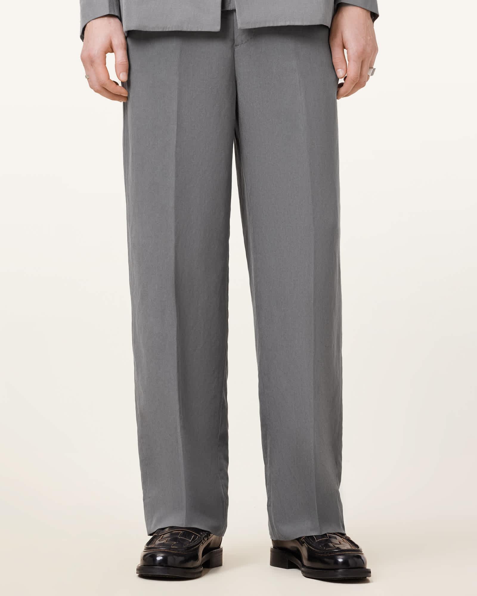 Orpheus Relaxed Fit Tailored Pants MACHINE GREY | ALLSAINTS US Product Image