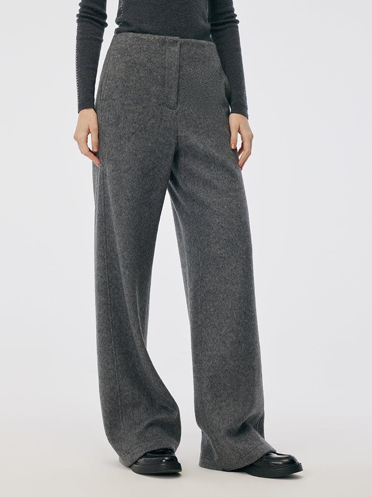 Wool Blend Women Overlength Knit Pants Product Image